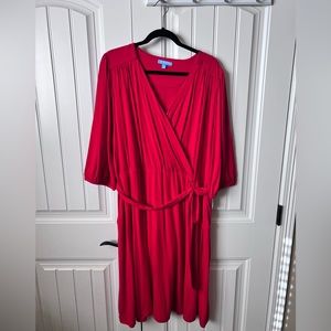 NWT Draper James red faux wrap dress. Size 2X